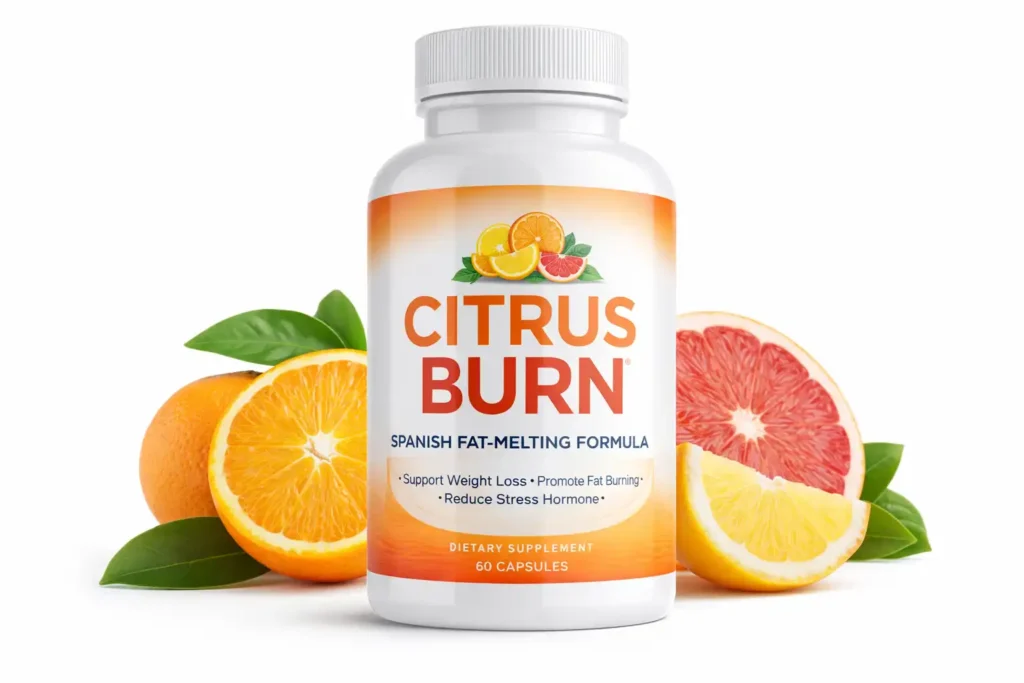 Citrus Burn fat burning supplement bottle with citrus extracts for cortisol balance in USA
